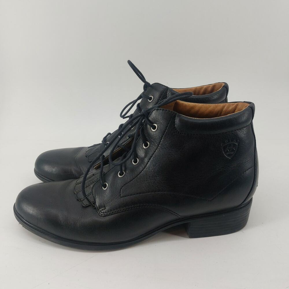 Ariat Women's Black Leather Lace-Up Boots